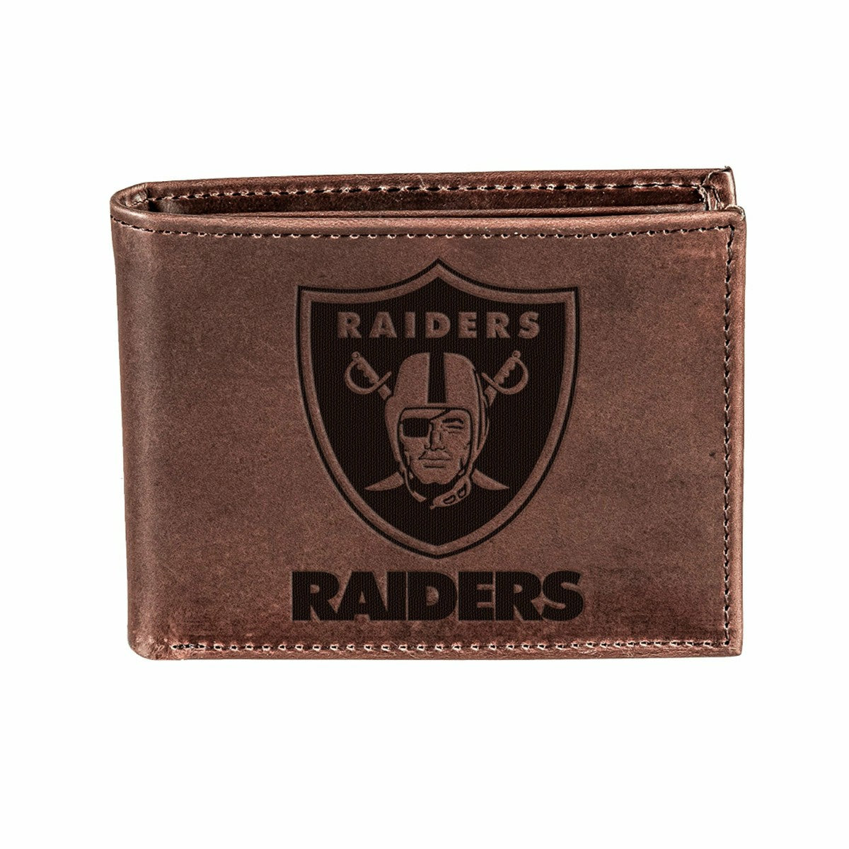 Team Sports America Value - Las Vegas Raiders, Bi-Fold Wallet, Brown, CH, 100% Genuine Leather