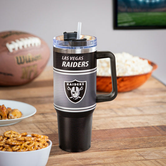 Team Sports America Best Seller - 40oz Stainless Steel Canyon Cup w/ Straw, Las Vegas Raiders