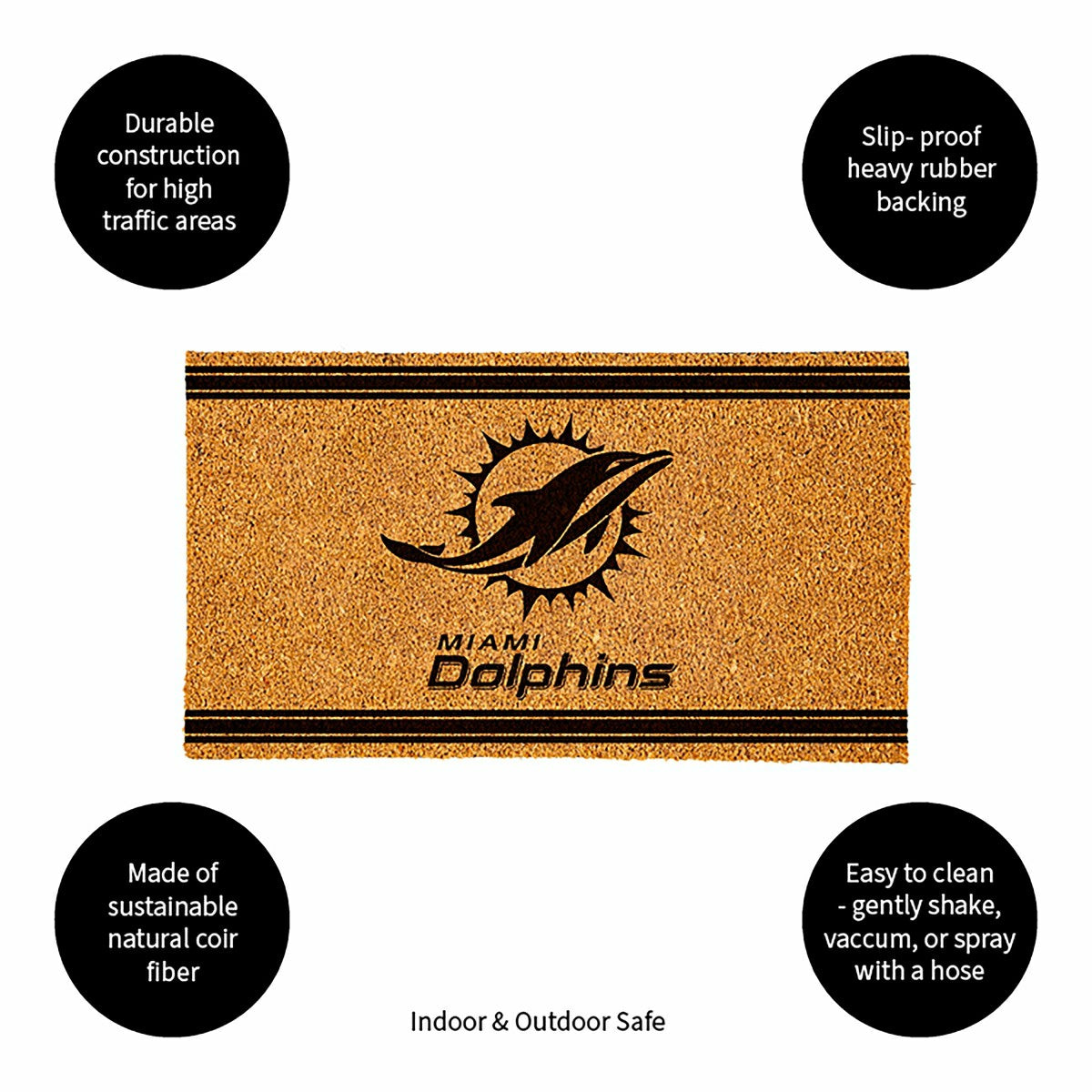 Team Sports America Everyday - Miami Dolphins, Coir Mat 1C