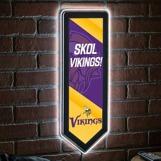 Team Sports America Exclusive - LED Wall Decor, Pennant, Minnesota Vikings