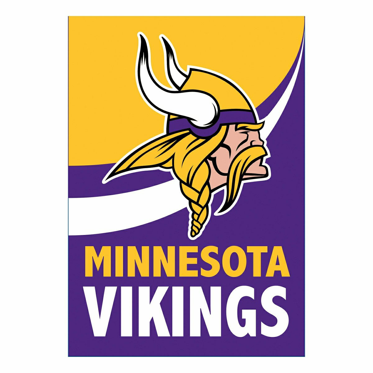 Team Sports America Recommended - Minnesota Vikings Burlap Flag House Size