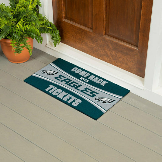 Team Sports America Signature - 28" x 16" PVC Trapper Mat, Come Back with Tickets, Philadelphia Eagles