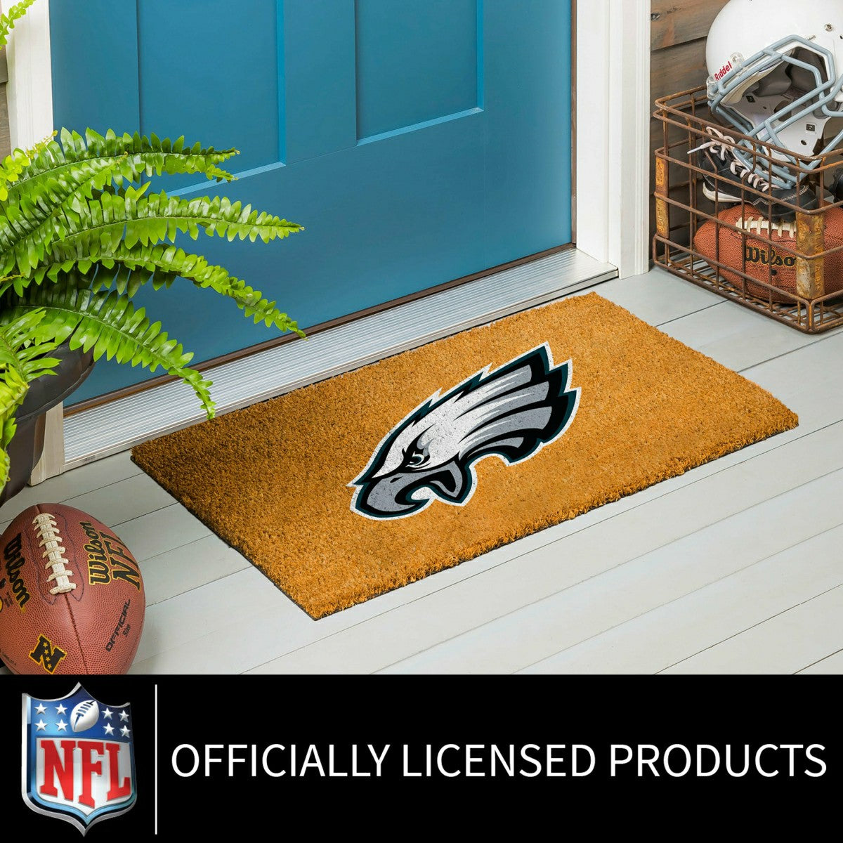 Team Sports America Classic - Coir Mat, 16"x28", Philadelphia Eagles