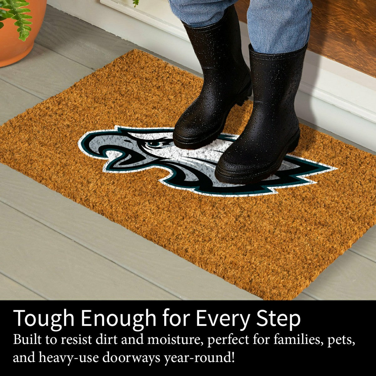 Team Sports America Classic - Coir Mat, 16"x28", Philadelphia Eagles