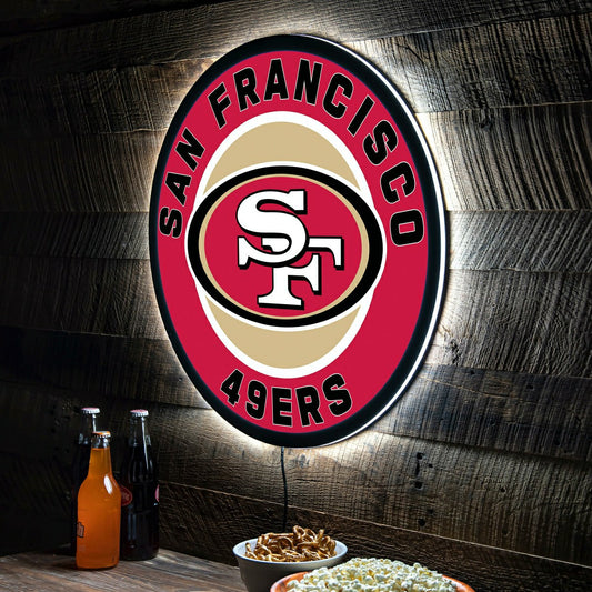 Team Sports America Exclusive - LED Wall Decor, Round, San Francisco 49ers