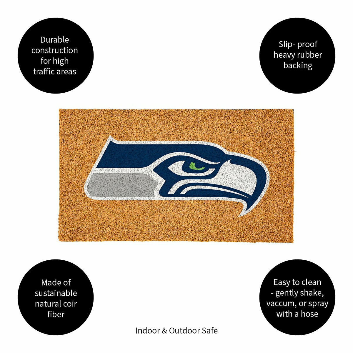 Team Sports America Everyday - Coir Mat, 16"x28", Seattle Seahawks