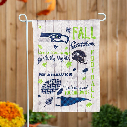 Team Sports America Value - Seattle Seahawks Fall Seasonal Moire Garden Flag