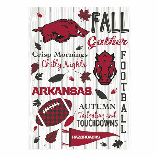 Team Sports America Essential - University of Arkansas, Moire Flag, House Size, Fall Seasonal