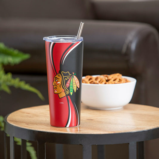 Team Sports America Best Seller - Stainless Steel Tumbler, 20oz, Chicago Blackhawks