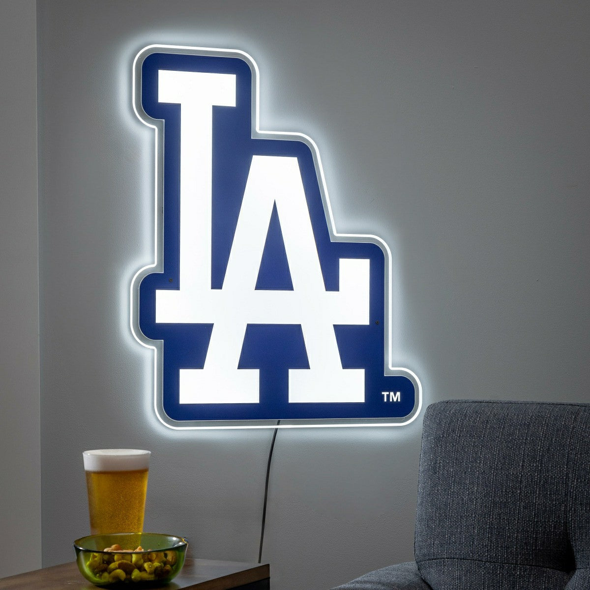 Team Sports America Value - Los Angeles Dodgers LED Wall Decor, Glazelite, Logo