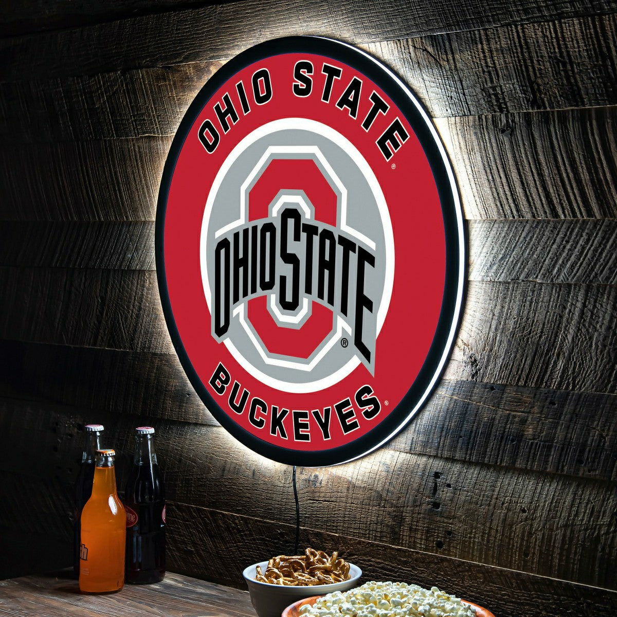 Team Sports America Trending - LED Wall Decor, Round, Ohio State University