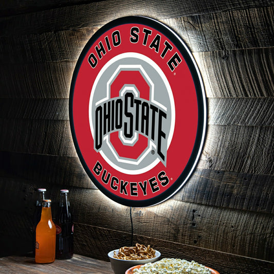 Team Sports America Trending - LED Wall Decor, Round, Ohio State University