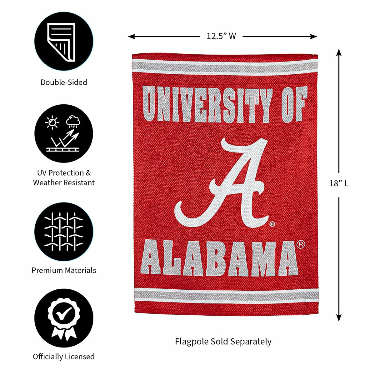 Team Sports America Trending - Embossed Suede Flag, GDN Size, University of Alabama