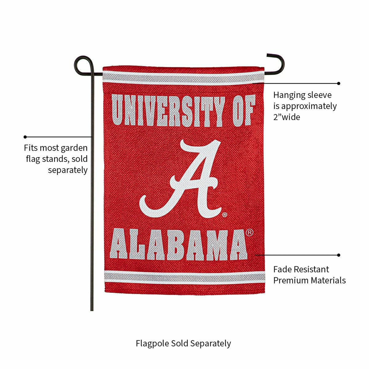 Team Sports America Trending - Embossed Suede Flag, GDN Size, University of Alabama