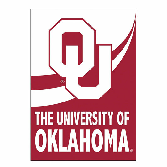 Team Sports America Everyday - University of Oklahoma Burlap Flag House Size