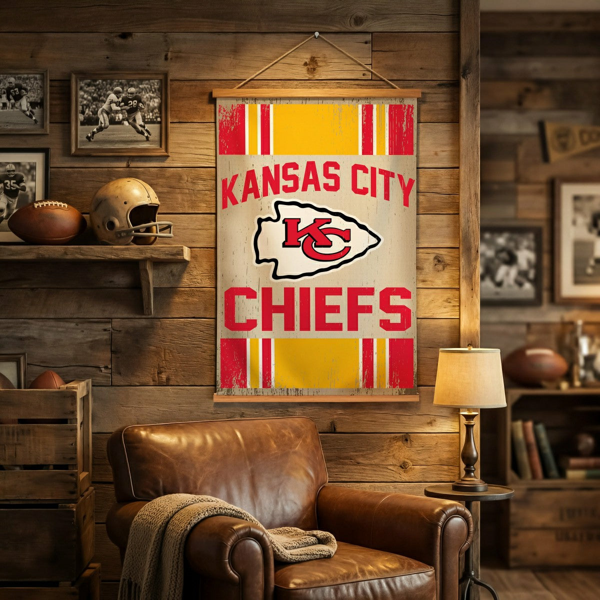 Team Sports America Everyday - Kansas City Chiefs, Canvas Wall Tapestry, Medium, 36x24