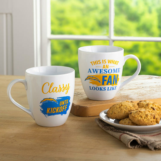 Team Sports America Recommended - Los Angeles Chargers, Ceramic Cup O'Java 17oz Gift Set