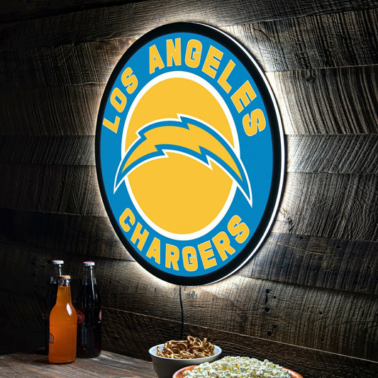Team Sports America Everyday - LED Wall Decor, Round, Los Angeles Chargers