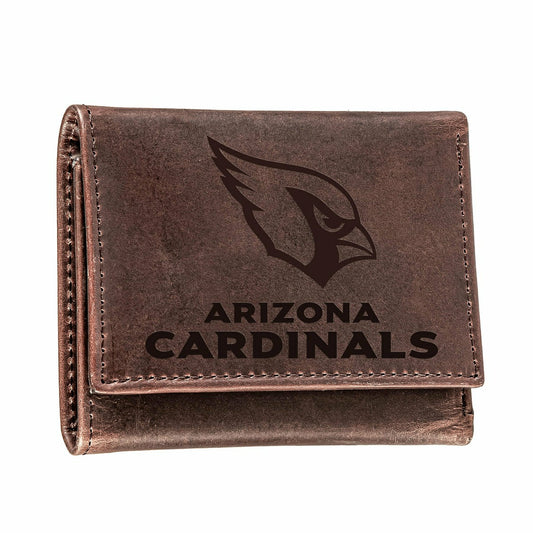 Team Sports America Classic - Arizona Cardinals, Tri-Fold Wallet, Brown, CH, 100% Genuine Leather