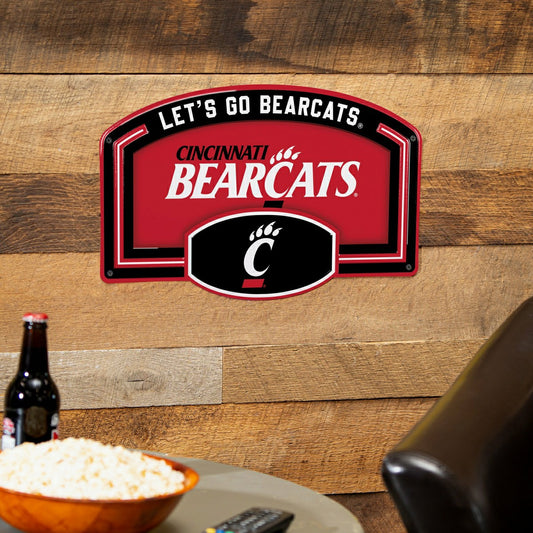 Team Sports America Exclusive - University of Cincinnati USA Embossed Steel Wall Sign, 11" x 17"