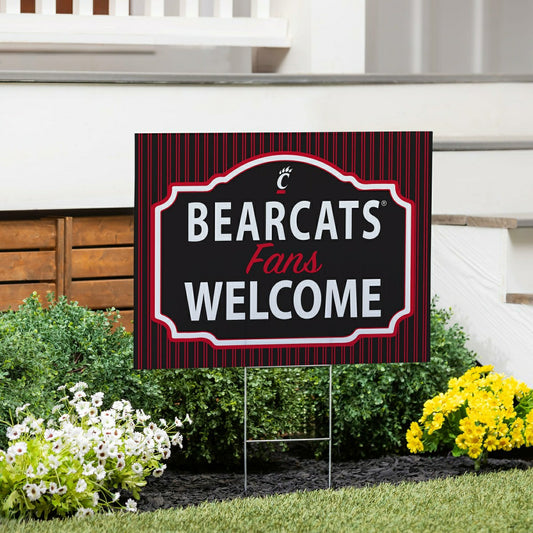 Team Sports America Exclusive - University of Cincinnati Coroplast Yard Sign, "Fans Welcome"