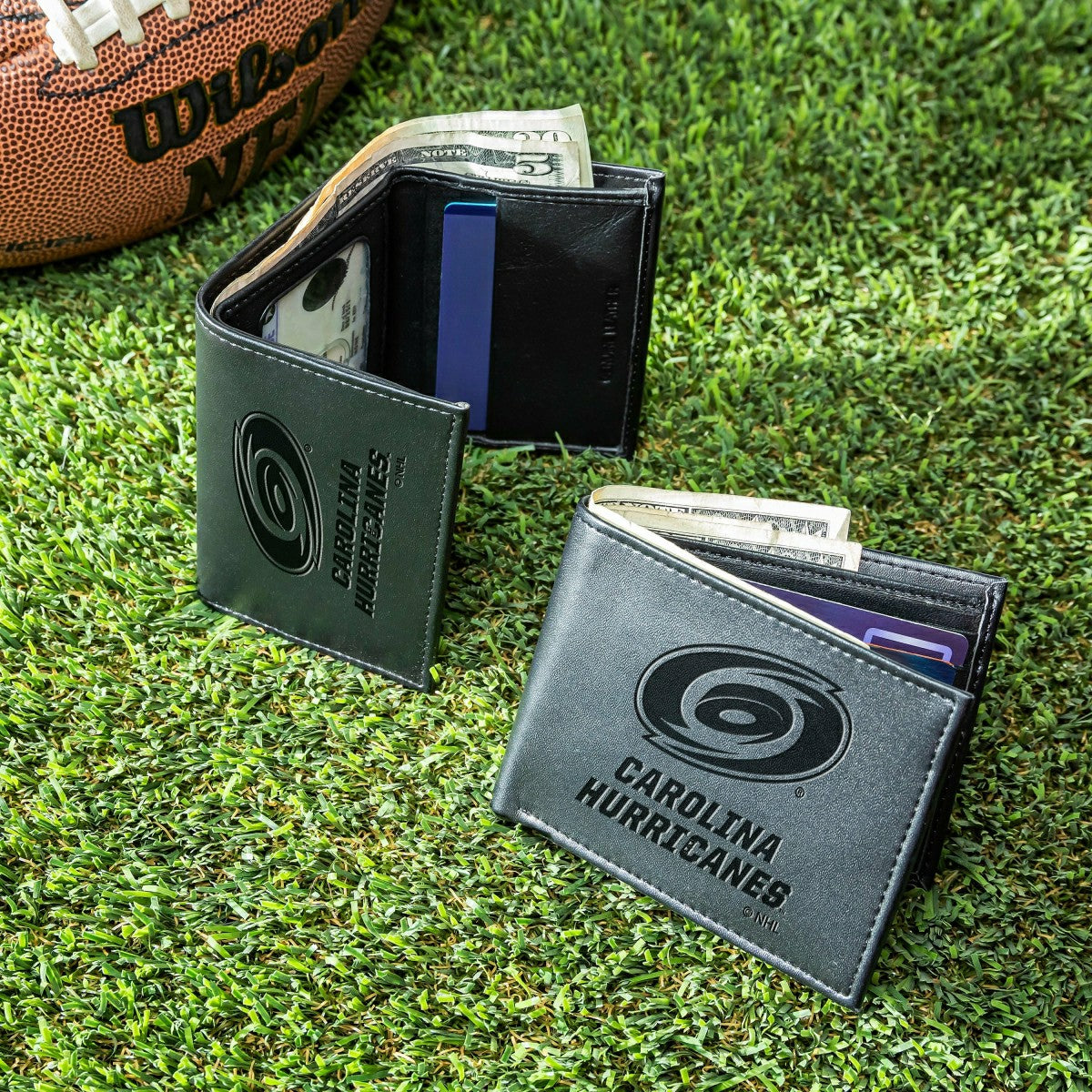 Team Sports America Trending - Carolina Hurricanes, Bi-Fold and Tri-Fold Wallet Gift Set, Black